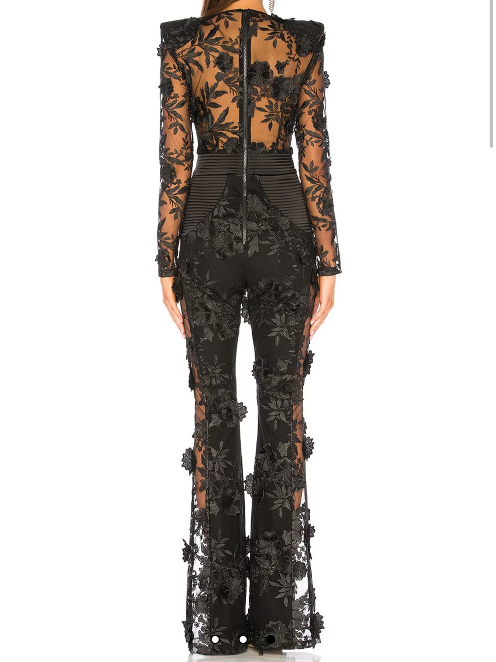 Zhivago Black Sheer Floral Lace Jumpsuit - Elegant Evening Wear - Picture 2 of 2